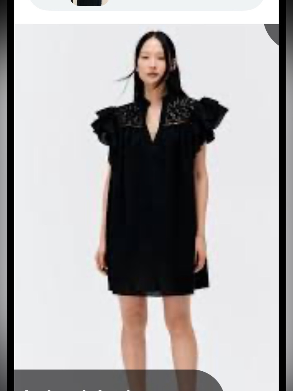 H&M cotton flutter-sleeve dress with eyelet embroidery size L